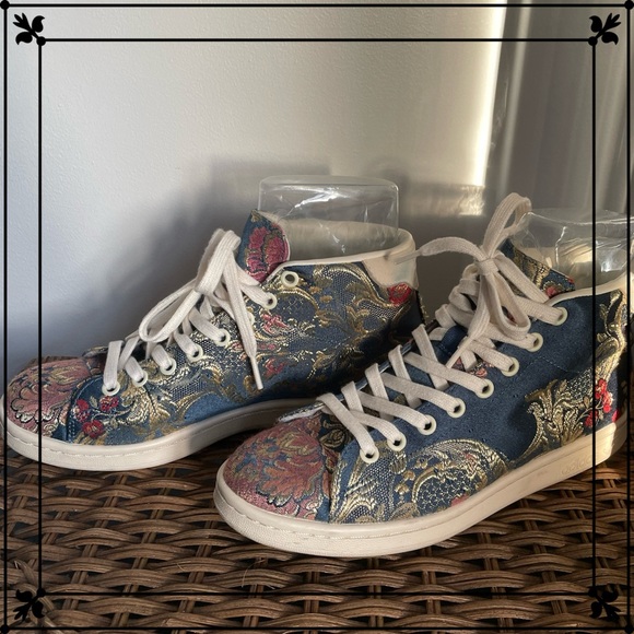 Rare Pharrell Williams X Adidas Stan Smith Mid Jacquard Floral Hi’s - Picture 3 of 10